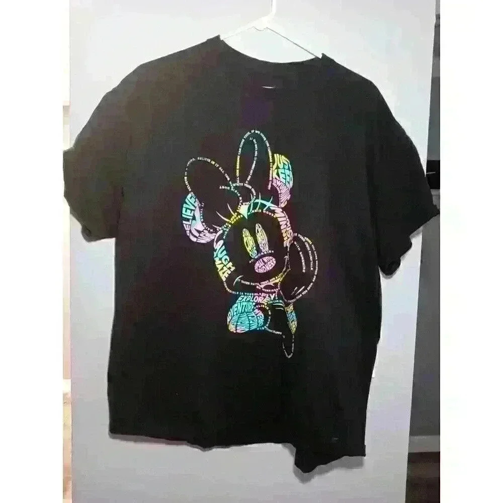 Minnie Mouse Believe In Magic Pastel Neon Text Disney Parks Shirt Size XLarge - Picture 1 of 3
